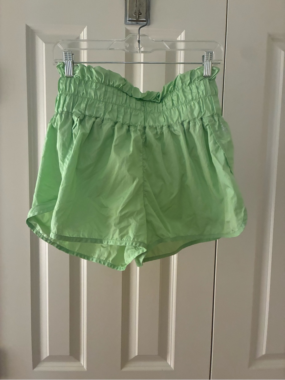 FP Movement by Free People Lime High-Waist Smocked Athletic Shorts